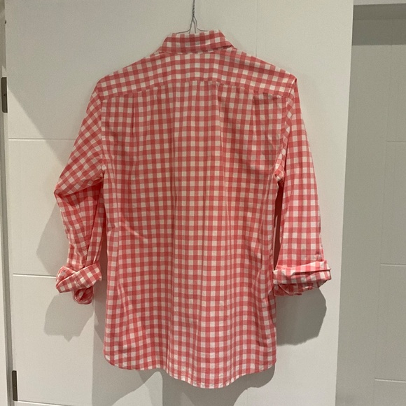 Men’s J. Crew pink plaid (gingham) slim fit shirt size medium - Picture 2 of 4
